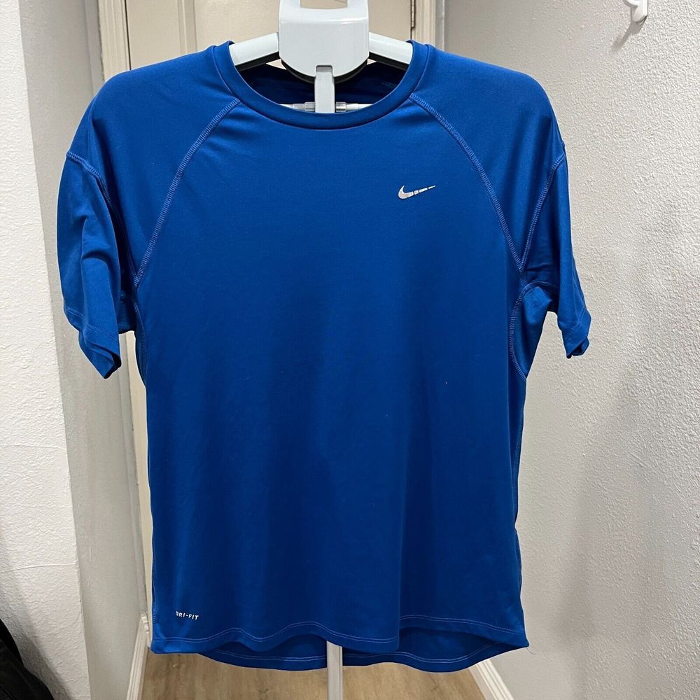 Nike DRI-FIT Medium M Fitness CrossFit Gym Training Shirt Blue 100% Polyester
